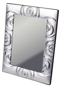 Cornice argentata portafoto da tavolo soprammobile regalo con decoro a rilievo - 10x15 cm