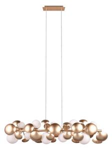 Lampada a sospensione con paralume in vetro bianco-dorato Bubble - Trio Select