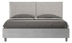 Letto Matrimoniale 160x190 cm con Rete e Contenitore Struttura Cemento con Cuscini in Similpelle Egos Annalisa Tortora
