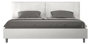 Letto Matrimoniale King Size 200x200 cm Senza Rete Imbottito in Similpelle Antea Large Bianco