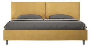 Letto Matrimoniale Queen Size 150x190 cm Senza Rete Imbottito in Microfibra Antea Large Ocra