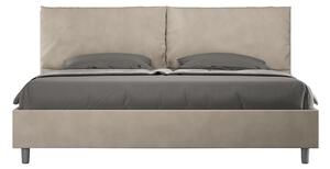 Letto Matrimoniale Queen Size 150x190 cm Senza Rete Imbottito in Microfibra Antea Large Sabbia