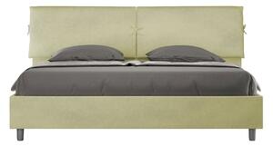 Letto Matrimoniale King Size 180x190 cm Senza Rete Testata con Cuscini Imbottito in Microfibra Mados Tè Verde