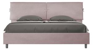 Letto Matrimoniale King Size 180x190 cm Senza Rete Testata con Cuscini Imbottito in Microfibra Mados Glicine