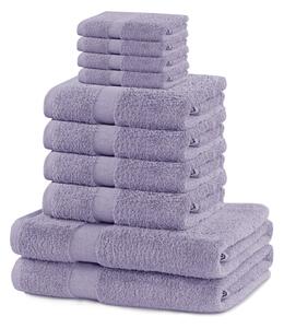 Set di asciugamani per viso e corpo tipo terry lavanda in cotone 10 pz Marina – Restilo