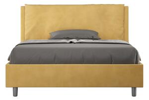 Letto Matrimoniale Francese 140x200 cm Senza Rete Imbottito in Microfibra Antea Large Ocra