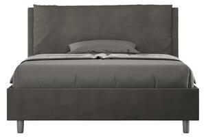 Letto Matrimoniale Francese 140x190 cm Senza Rete Imbottito in Microfibra Antea Large Grigio