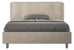 Letto Matrimoniale Francese 140x190 cm Senza Rete Imbottito in Microfibra Antea Large Sabbia