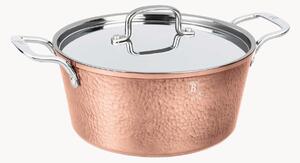 Pentola con rivestimento antiaderente e coperchio Hammered Copper