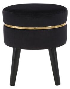 Sgabello imbottito nero Paris, ⌀ 35 cm - Mauro Ferretti