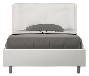 Letto 1 Piazza E Mezzo 120x190 cm Senza Rete Imbottito in Similpelle Appia Large Bianco