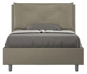Letto 1 Piazza E Mezzo 120x190 cm Senza Rete Imbottito in Similpelle Appia Large Cappuccino
