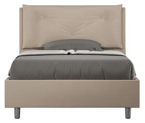 Letto 1 Piazza E Mezzo 120x200 cm con Rete Imbottito in Similpelle Appia Large Tortora