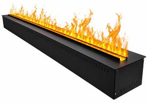 Bruciatore per Camino Elettrico a Vapore Acqueo da Incasso con Fiamme 3D 125x22,7x17,8 cm Capacità 7,5 lt 612W APP VAPOR125 Nero
