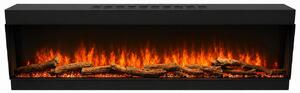 Camino Elettrico da Incasso a Parete Frontale 150x18x46 cm Detroit LED RGB e APP