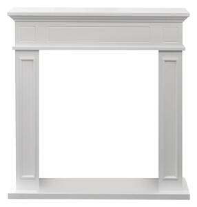 Cornice per Camino 89,5x28x90,5 cm Jefferson Rivestimento in Legno Bianco