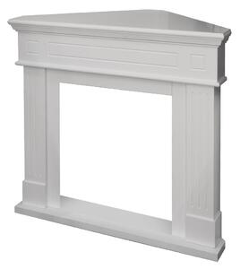 Cornice per Camino Angolare 110x63x102 cm Ford Rivestimento in Legno Bianco