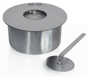 Bruciatore Rotondo per Camino a Bioetanolo Ø22x10 cm 2,5 lt Senza Vetro in Acciaio Inox