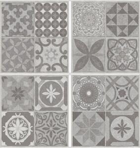 Set 22 Piastrelle Autoadesive per Pavimento e Parete 30x30 cm 2 mq in LTV PVC Effetto Maiolica Vintage