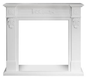 Cornice per Camino 121x38x108 cm Truman Rivestimento in Legno Bianco