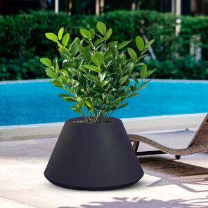 Vaso da Esterno Interno Design Conico Ø60x35 cm Stromboli in Resina Antracite