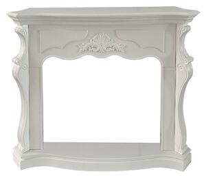 Cornice per Camino 123x39x100 cm Parigi Rivestimento in Legno Bianco