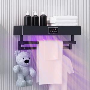 Asciugasalviette Elettrico con Disinfettante UV per Bagno/Cucina, a parete, L60cm, 450W, ElectricSun Standard Nero
