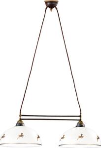 Kolarz 731.82.151 - Lampadario sospeso a cavo NONNA 2xE27/75W/230V, decorazione a forma di cervo, finitura rose gold