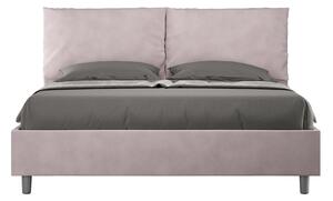 Letto Matrimoniale 160x190 cm con Rete e Contenitore Giroletto con Alzata Comoda Imbottito in Microfibra Antea Glicine
