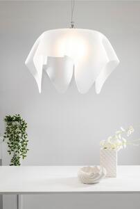 Lampadario, Sospensione in Plexiglass LINEADRAPPEGGI BIG, Dimensioni 70x70x h 34 cm - 2,5 kg attacco: E27 MAX 42W Colore Bianco Satinato