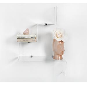 Mensola In Plexiglass Trasparente Dimensioni 68x51x h 17,5 cm - Portata Max 4 kg ideale camere da letto o angoli di casa colore trasparente
