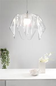 Lampadario, Sospensione in Plexiglass LINEADRAPPEGGI BIG, Dimensioni 70x70x h 34 cm - 2,5 kg attacco: E27 MAX 42W Colore Trasparente
