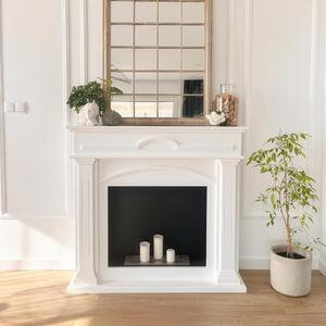 Camino Bioetanolo DECEMBER T�V Bianco - Altezza 107.1 cm, Dimensioni 115x32.5 cm, Acciaio e MDF - Ecologico e Sicuro