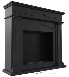 Camino Bioetanolo DECEMBER T�V Nero - Altezza 107.1 cm, Dimensioni 115x32.5 cm, Acciaio e MDF, Aromaterapia