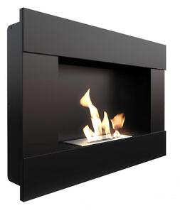 Camino Bioetanolo Parete BRAVO T�V Nero - Altezza 65.2 cm, Dimensioni 90x17.4x65.2 cm, Peso 23.1 kg, Sicurezza Certificata T�V