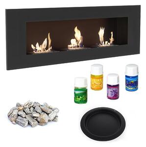 Biocamino Delta 3 Pendente con Kit Aromaterapia - Nero, Acciaio, Dimensioni 120x14.2x40 cm, Peso 18.2 kg