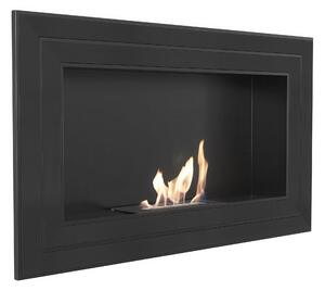 Camino Bioetanolo da Parete JULIET 1100 T�V Nero - Dimensioni 110x14.2x65 cm, Peso 23.5 kg, Certificato ISO 9001:2015 e T�V