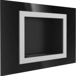 Camino Bioetanolo da Parete OSCAR T�V Nero - 90x19.1x63 cm, Sicurezza Certificata, Ventilazione, Gestione Fiamma Facile