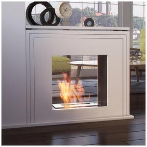 Camino Bioetanolo JUNE T�V Bianco - Altezza 67.9cm, Dimensioni 80x27.5 cm, Materiale di Alta Qualit�, Sicurezza Certificata T�V