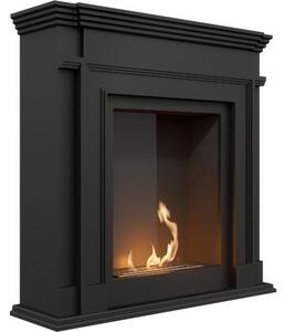 Camino Bioetanolo LEGIONIS T�V Nero - Altezza 113.4 cm, Dimensioni 115x33 cm, Acciaio e MDF