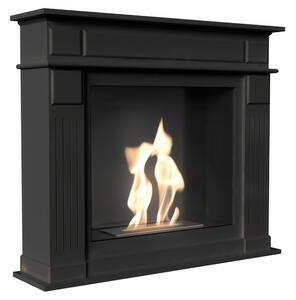 Camino Bioetanolo November T�V Nero - Acciaio e MDF, Dimensioni 115x29.5x101.3 cm, Ecologico e Sicuro