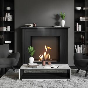 Camino Bioetanolo Portatile JUNE T�V Nero - Sicurezza Certificata, 70x25x58.9 cm, Materiale di Alta Qualit�, Peso 21 kg