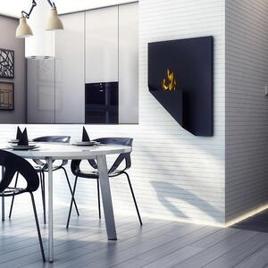 Camino a Bioetanolo da Parete PAPA T�V - Nero, Dimensioni 65x14.3x90 cm, Peso 14.8 kg - Sicurezza Certificata T�V, Installazione Facile