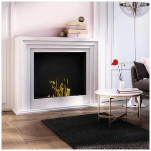 Camino Bioetanolo Quaerere T�V Bianco - Dimensioni 115x32.5x95 cm, Acciaio e MDF, Aromaterapia