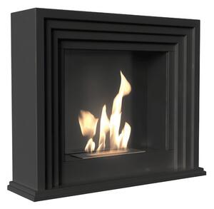 Camino Bioetanolo Quaerere T�V Nero - Dimensioni 115x32.5x95 cm, Acciaio e MDF, Aromaterapia Integrata