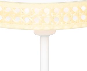 Lampada da tavolo orientale bianca con rattan 20 cm - Magna Rattan