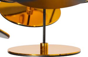 Plafoniera design nero con oro 54cm 3 luci - Cerchio