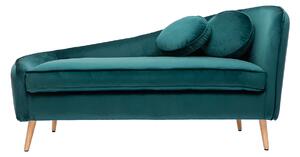 Meridiana in velluto blu anatra L160 cm ICARE