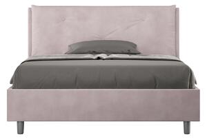 Letto Matrimoniale Francese 140x200 cm Senza Rete Imbottito in Microfibra Appia Large Glicine