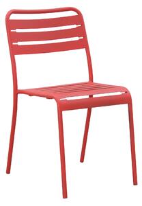 Sedia da giardino senza cuscino Cafe in acciaio con seduta in acciaio rosso